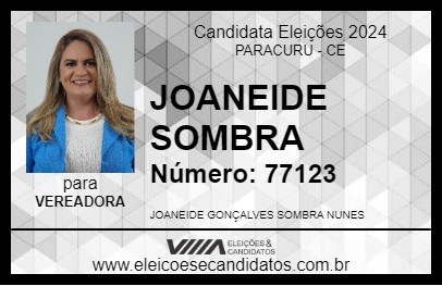 Candidato JOANEIDE SOMBRA 2024 - PARACURU - Eleições