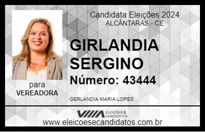 Candidato GIRLANDIA SERGINO 2024 - ALCÂNTARAS - Eleições