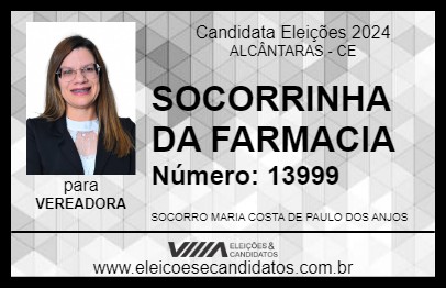 Candidato SOCORRINHA DA FARMACIA 2024 - ALCÂNTARAS - Eleições