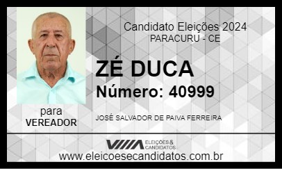 Candidato ZÉ DUCA 2024 - PARACURU - Eleições