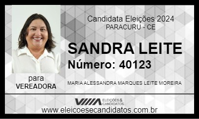 Candidato SANDRA LEITE 2024 - PARACURU - Eleições