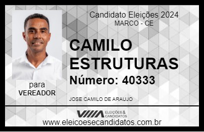 Candidato CAMILO ESTRUTURAS 2024 - MARCO - Eleições