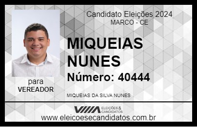 Candidato MIQUEIAS NUNES 2024 - MARCO - Eleições