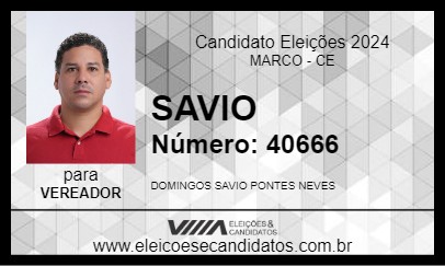 Candidato SAVIO 2024 - MARCO - Eleições