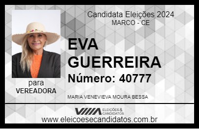 Candidato EVA GUERREIRA 2024 - MARCO - Eleições