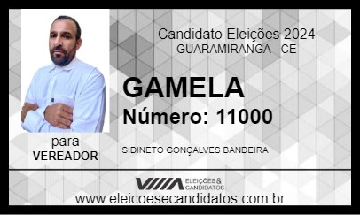 Candidato GAMELA 2024 - GUARAMIRANGA - Eleições