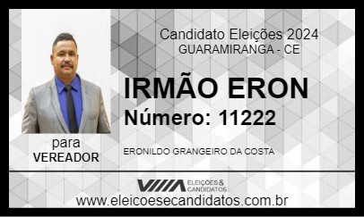 Candidato IRMÃO ERON 2024 - GUARAMIRANGA - Eleições