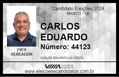 Candidato CARLOS EDUARDO 2024 - MARCO - Eleições