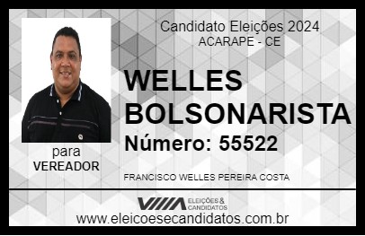 Candidato WELLES BOLSONARISTA 2024 - ACARAPE - Eleições