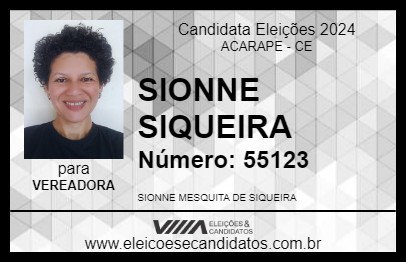 Candidato SIONNE SIQUEIRA 2024 - ACARAPE - Eleições