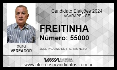 Candidato FREITINHA 2024 - ACARAPE - Eleições