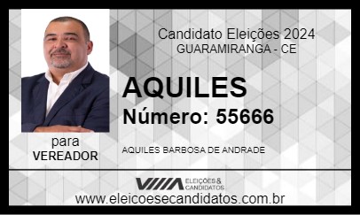 Candidato AQUILES 2024 - GUARAMIRANGA - Eleições