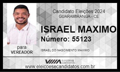 Candidato ISRAEL MAXIMO 2024 - GUARAMIRANGA - Eleições