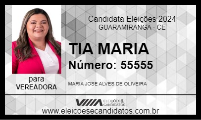 Candidato TIA MARIA 2024 - GUARAMIRANGA - Eleições