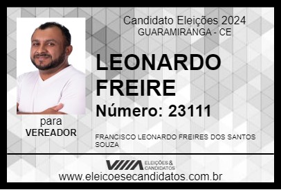 Candidato LEONARDO FREIRE 2024 - GUARAMIRANGA - Eleições