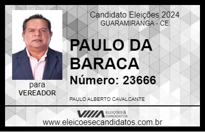 Candidato PAULO DA BARACA 2024 - GUARAMIRANGA - Eleições