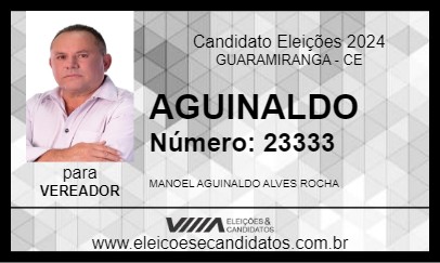 Candidato AGUINALDO 2024 - GUARAMIRANGA - Eleições