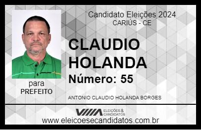 Candidato CLAUDIO HOLANDA 2024 - CARIÚS - Eleições