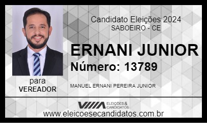 Candidato ERNANI JUNIOR 2024 - SABOEIRO - Eleições