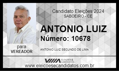 Candidato ANTONIO LUIZ 2024 - SABOEIRO - Eleições