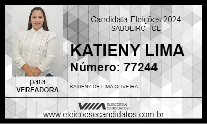 Candidato KATIENY LIMA 2024 - SABOEIRO - Eleições