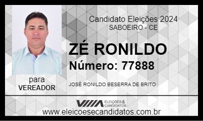 Candidato ZÉ RONILDO 2024 - SABOEIRO - Eleições