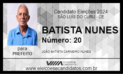 Candidato BATISTA NUNES 2024 - SÃO LUÍS DO CURU - Eleições