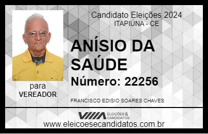 Candidato ANÍSIO DA SAÚDE 2024 - ITAPIÚNA - Eleições