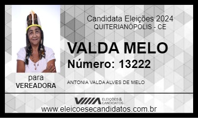 Candidato VALDA MELO 2024 - QUITERIANÓPOLIS - Eleições