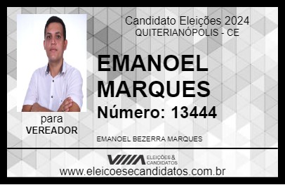 Candidato EMANOEL MARQUES 2024 - QUITERIANÓPOLIS - Eleições