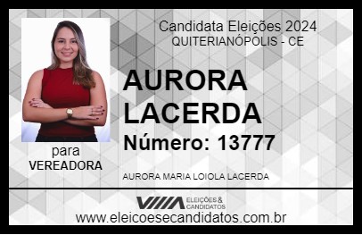 Candidato AURORA LACERDA 2024 - QUITERIANÓPOLIS - Eleições