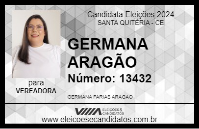 Candidato GERMANA ARAGÃO 2024 - SANTA QUITÉRIA - Eleições