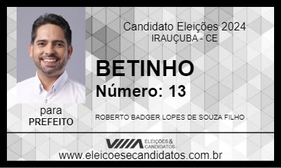 Candidato BETINHO 2024 - IRAUÇUBA - Eleições