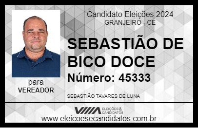 Candidato SEBASTIÃO DE BICO DOCE 2024 - GRANJEIRO - Eleições