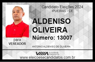 Candidato ALDENISO OLIVEIRA 2024 - IPUEIRAS - Eleições