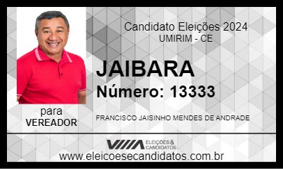 Candidato JAIBARA 2024 - UMIRIM - Eleições