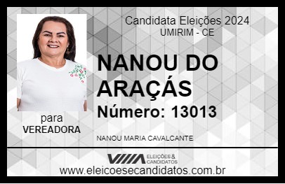 Candidato NANOU DO ARAÇÁS 2024 - UMIRIM - Eleições