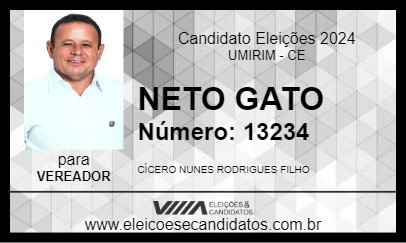 Candidato NETO GATO 2024 - UMIRIM - Eleições