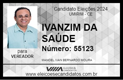 Candidato IVANZIM DA SAÚDE 2024 - UMIRIM - Eleições