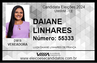 Candidato DAIANE LINHARES 2024 - UMIRIM - Eleições