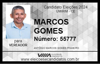 Candidato MARCOS GOMES 2024 - UMIRIM - Eleições