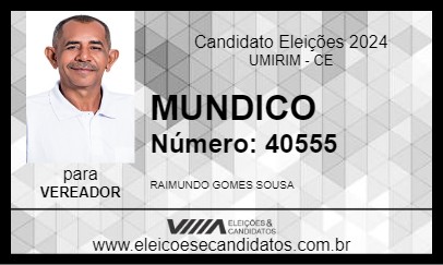 Candidato MUNDICO 2024 - UMIRIM - Eleições