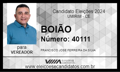 Candidato BOIÃO 2024 - UMIRIM - Eleições