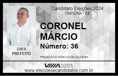 Candidato CORONEL MÁRCIO 2024 - ITAPIÚNA - Eleições