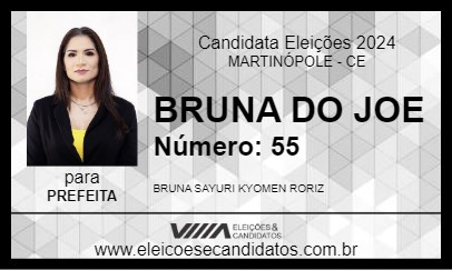 Candidato BRUNA DO JOE 2024 - MARTINÓPOLE - Eleições