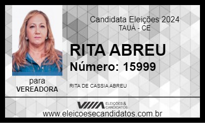 Candidato RITA ABREU 2024 - TAUÁ - Eleições