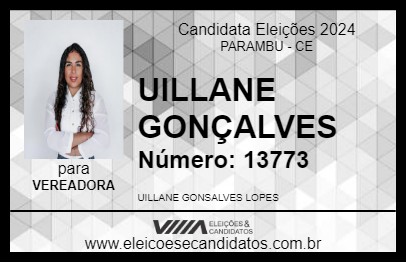 Candidato UILLANE GONÇALVES 2024 - PARAMBU - Eleições