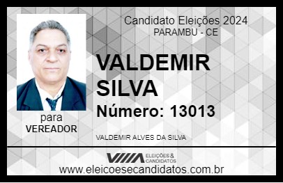 Candidato VALDEMIR SILVA 2024 - PARAMBU - Eleições