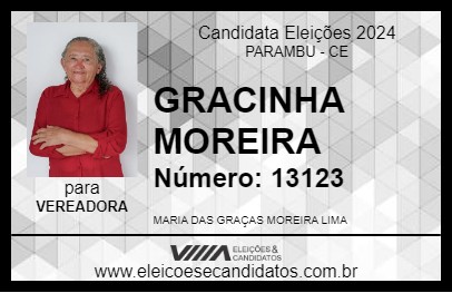 Candidato GRACINHA MOREIRA 2024 - PARAMBU - Eleições