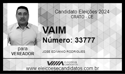 Candidato VAIM 2024 - CRATO - Eleições